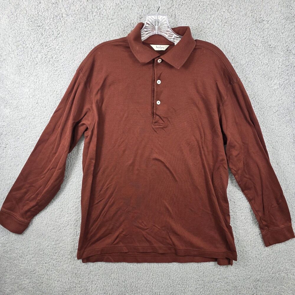 Turnbury Shirt Mens Brown Long Sleeve 100% Cotton Peru Size M